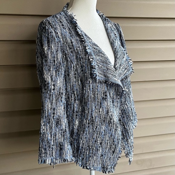 •Roz & Ali• Tweed Open Front Blazer - Size Large - Picture 3 of 9